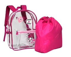 KIT MOCHILA E ESTOJO TRANSPARENTE OFICIAL LULUCA LU3194 ROSA - Arrivata