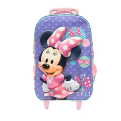 Kit Mochila Rodinhas e Lancheira G Minnie Disney 3D Lilás - comprar online