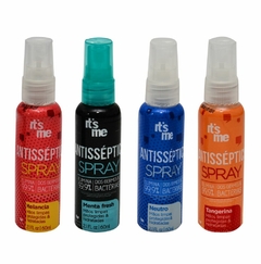 KIT Sprays Antissépticos VEGANO com álcool 70% para higiene e hidratação das mãos - COM AROMAS - IT'S ME 60ml