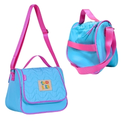 Kit Mochila de Rodinhas em Nylon OFICIAL LULUCA LU24077 azul - loja online