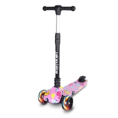 Patinete Scooter Net Dobrável com Led Grafite Rosa - Zoop