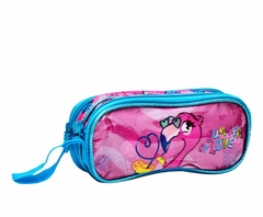 Imagem do Kit Mochila de Rodinhas Lancheira e Estojo Flamingo Azul