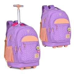 Kit Mochila Rodinhas em Nylon OFICIAL LULUCA LU24077 Lilás - comprar online