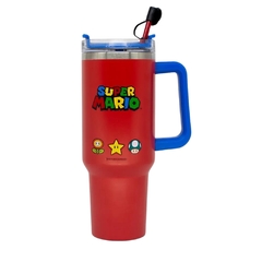 Copo Térmico Canecão Tumbler Inox 1,15L Canudo SUPER MARIO na internet