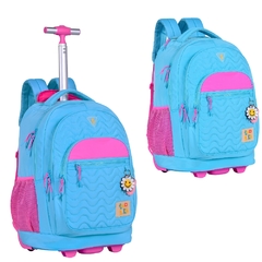 Kit Mochila de Rodinhas em Nylon OFICIAL LULUCA LU24077 azul - comprar online