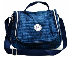 Imagem do KIT MOCHILA JEANS REBECCA BONBON RB3164 AZUL ESCURA LANCHEIRA E ESTOJO BOX