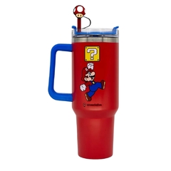 Copo Térmico Canecão Tumbler Inox 1,15L Canudo SUPER MARIO - comprar online