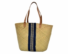 Bolsa de Praia em Palha Tote Bag Pagani Azul PG6932