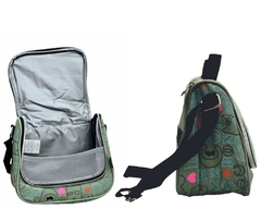 KIT MOCHILA 3164 LANCHEIRA ESTOJO JEANS VERDE REBECCA BONBON - loja online