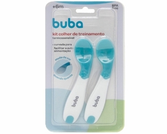 KIT COLHER DE TREINAMENTO TERMOSSENSIVEL BUBA 2 PÇS AZUL