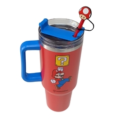 Copo Térmico Canecão Tumbler Inox 1,15L Canudo SUPER MARIO - Arrivata