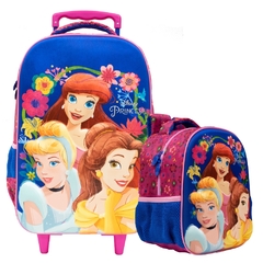 Kit Mochila Rodinhas e Lancheira G Princesas SE Disney 3D