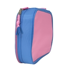 Kit Mochila de Costas e Estojo Oficial LULUCA Azul com Rosa