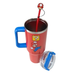 Copo Térmico Canecão Tumbler Inox 1,15L Canudo SUPER MARIO - loja online