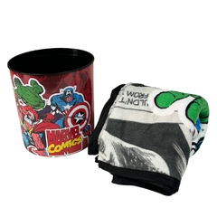 Kit Manta + Balde Pipoca MARVEL COMICS - Zona Criativa - loja online