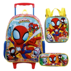 Kit Mochila Rodinhas Lancheira e Estojo SPIDEY Xeryus X11710