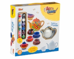 KIT DE CHA EM CERÂMICA 13 PÇS ART CRAFT P/ PINTAR ZOOP TOYS