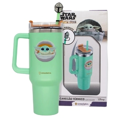 Copo Térmico Tumbler Inox 1,15L Canudo BABY YODA STAR WARS