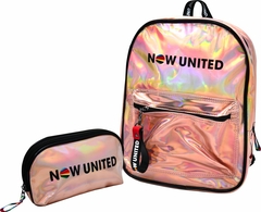 KIT MOCHILA HOLOGRÁFICA E ESTOJO ROSE NOW UNITED OFICIAL