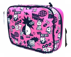 KIT MOCHILA COSTAS OFICIAL BT21 COM ESTOJO BOX ROSA BT4008 - loja online