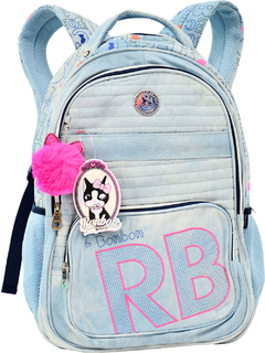 Kit Mochila e Estojo Jeans REBECCA BONBON RB3200 Azul Claro - comprar online