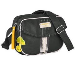 Bolsa Transversal SNOOPY SP4901 Preto Semax com Chaveiro