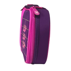 Kit Mochila de Costas e Estojo Oficial LULUCA Roxo com Rosa