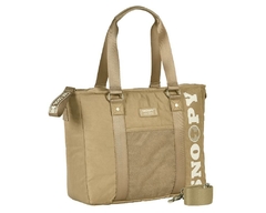 BOLSA SNOOPY TOTE BAG GRANDE EM NYLON TAUPE SP2237TP