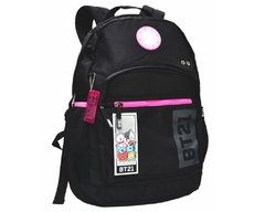 KIT MOCHILA DE COSTAS E ESTOJO EM NYLON PRETO BT21 OFICIAL - comprar online