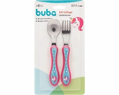 KIT DE TALHERES INFANTIL UNICORNIO - BUBA