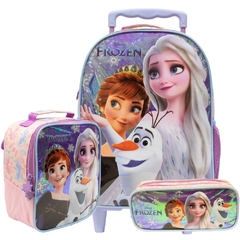 Kit Mochila Rodinhas Lancheira Estojo FROZEN R Xeryus 10610