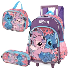 Kit Mochila Rodinhas Oficial STITCH DISNEY - Luxcel Roxo