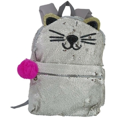 Mochila de Costas Gatinho Paetê Muda de Cor Clio CG2033 - comprar online