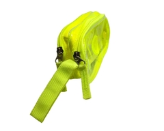 KIT MOCHILA NEON TRANSPARENTE COM BOLSA REMOV E ESTOJO VERDE - loja online