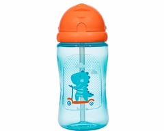 GARRAFINHA COM CANUDO 340ML BUBA DINO PATINETE AZUL