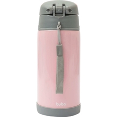 GARRAFA TÉRMICA INOX PAREDE DUPLA E CANUDO GUMY ROSA BUBA - comprar online