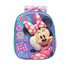 Kit Mochila Rodinhas e Lancheira G Minnie Disney 3D Lilás - loja online