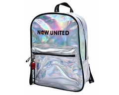 KIT MOCHILA HOLOGRÁFICA NU3275 E ESTOJO ZIP PRATA NOW UNITED - comprar online