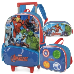 Kit Mochila Rodinhas AVENGERS VINGADORES Luxcel Azul