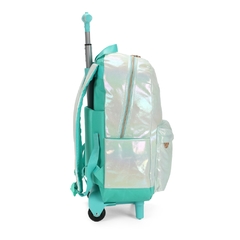 Kit Mochila Rodinhas Juvenil BARBIE Metalizada Verde Luxcel - Arrivata