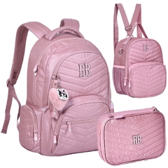 Kit Mochila de Costas em Crinkle REBECCA BONBON RB24051 Rosa