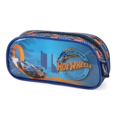 Kit Mochila Infantil Costas e Estojo HOT WHEELS Luxcel Azul