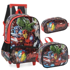 Kit Mochila Rodinhas AVENGERS VINGADORES Luxcel Vermelho