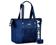 BOLSA SNOOPY TOTE BAG GRANDE EM NYLON AZUL SP2237AZ