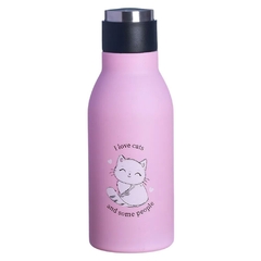 GARRAFA CANTIL TÉRMICO INOX PAREDE DUPLA 400ML LOVE CATS ZC na internet