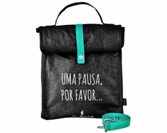 BOLSA LANCHEIRA TERMICA SUSTENTÁVEL HAY UP PRETO/AZUL