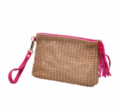 BOLSA TRANSVERSAL PAGANI EM PALHA - ROSA PINK PG6934