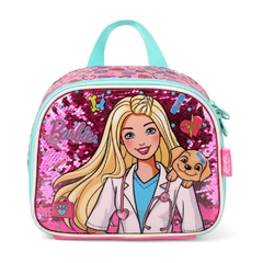 Lancheira Térmica Oficial BARBIE Paetê Rosa Luxcel LA39133 - comprar online