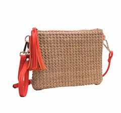 BOLSA TRANSVERSAL PAGANI EM PALHA - LARANJA PG6934LR