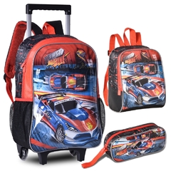 Kit Mochila De Rodinhas Carros Fast Machine Clio FM3501KT